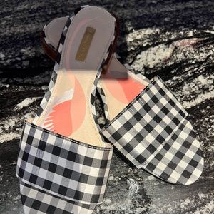 Louie et Cie Gingham Slides. Size 10.
